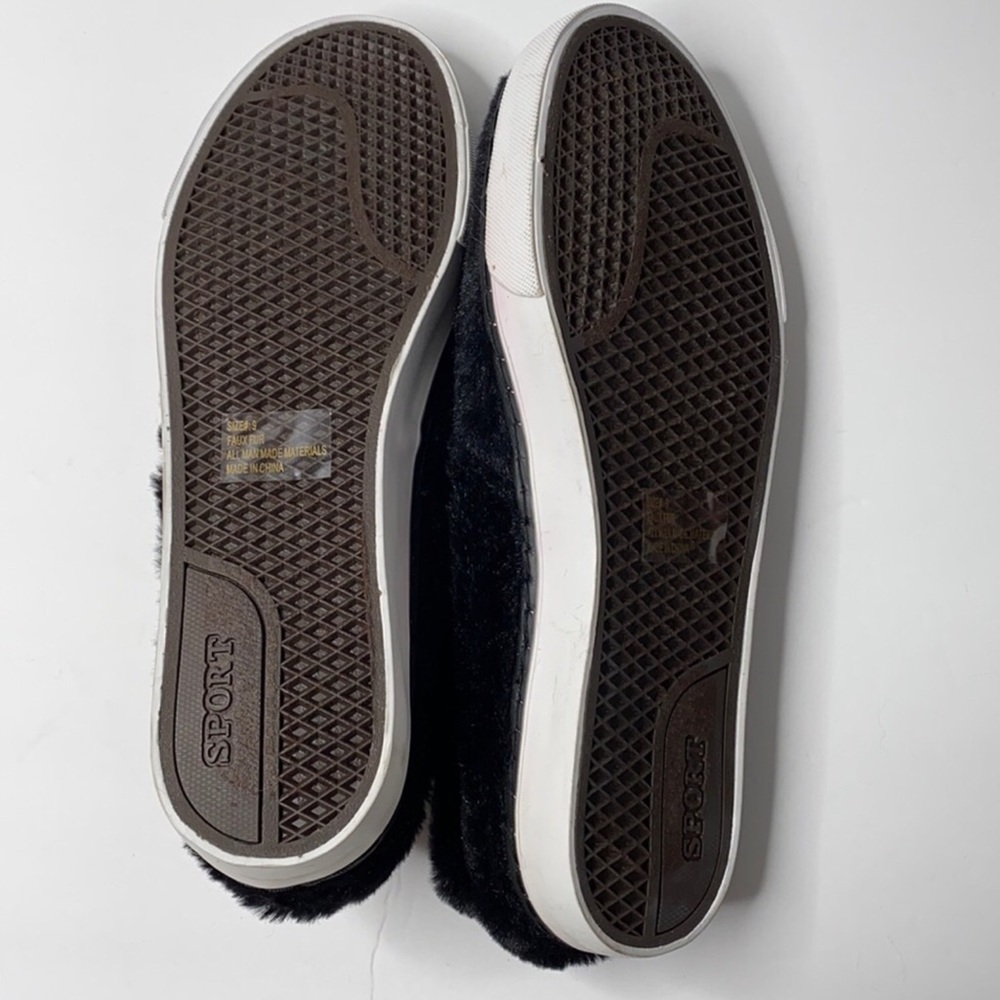 Qupid Black Fuzzy Royce Sneakers (NWT) - Picture 4 of 4